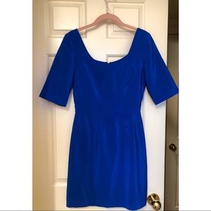 Amanda Uprichard Blue Short Sleeve Dress, Silk